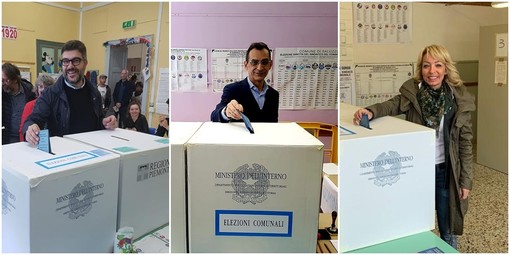 I tre candidati sindaco al voto: da sinistra Calderoni, Manfredi e Piano