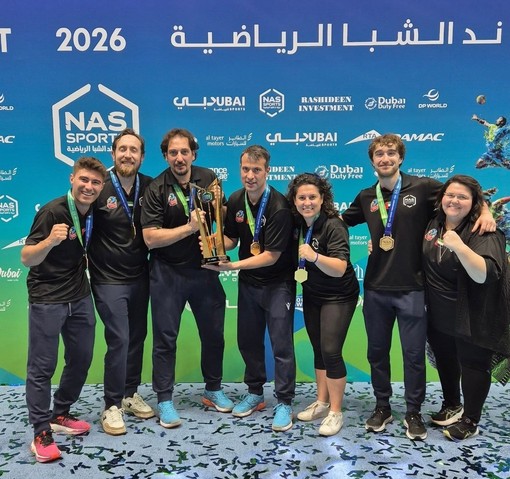 Una parte dello staff di Cuneo Volley a Dubai: domani sera tutti saranno finalmente a casa