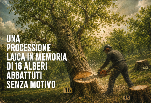 Monteu Roero, protesta per i castagni abbattuti: "funerale" simbolico tra le Rocche Monteu Roero, protesta per i castagni abbattuti: "funerale" simbolico tra le Rocche
