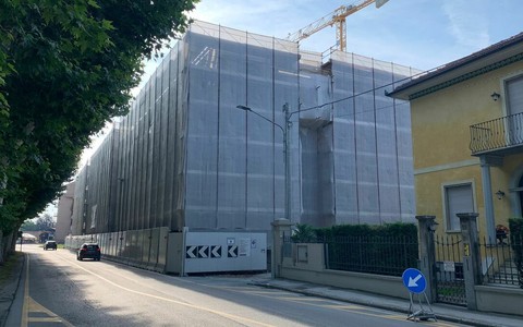 Il cantiere del palazzo di viale Piave