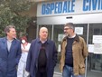 Sopralluogo sul cantiere dell'ospedale di Saluzzo: Giovanni Siciliano, Giuseppe Guerra, Mauro Calderoni, Franco Demaria