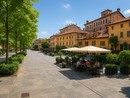 La simulazione di corso Italia con verde e arredo urbano