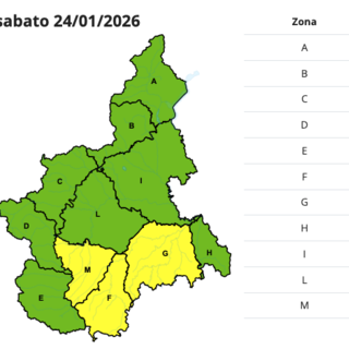 Allerta gialla per neve su Cuneese e valli Tanaro, Belbo e Bormida