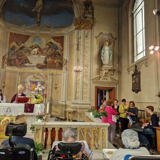 Saluzzo, la messa celebrata dal Vescovo Cristiano Bodo alla Residenza Tapparelli
