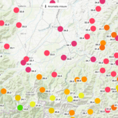 Le temperature rilevate da Arpa alle 18 di oggi, lunedì 22 gennaio Le temperature rilevate da Arpa alle 18 di oggi, lunedì 22 gennaio