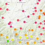 Le temperature rilevate da Arpa alle 18 di oggi, lunedì 22 gennaio Le temperature rilevate da Arpa alle 18 di oggi, lunedì 22 gennaio
