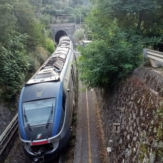 Il treno fermo alla stazione di Airole (foto dal gruppo "Utenti Ferrovia del Tenda") Il treno fermo alla stazione di Airole (foto dal gruppo "Utenti Ferrovia del Tenda")