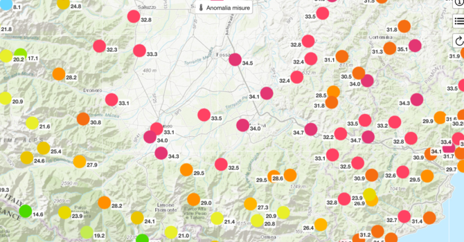 Le temperature rilevate da Arpa alle 18 di oggi, lunedì 22 gennaio Le temperature rilevate da Arpa alle 18 di oggi, lunedì 22 gennaio