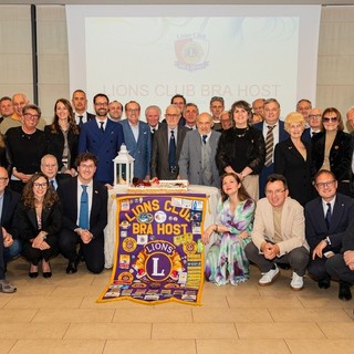 Un momento della serata celebrativa del Lions Club Bra Host