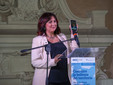 La presidente Ance Cuneo Elena Lovera fà ascoltare il video messaggio di Alberto Cirio