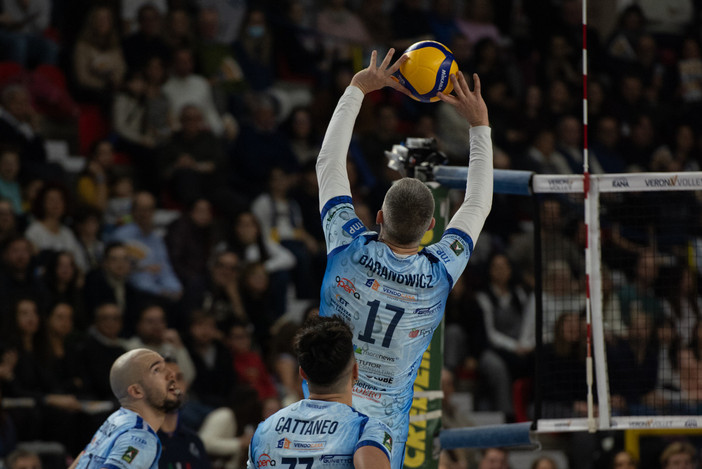 Michele Baranowicz in palleggio a Verona (Foto Verona Volley-Campagnoli)