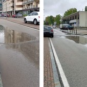 Lo stato di via Einaudi a Cuneo Lo stato di via Einaudi a Cuneo