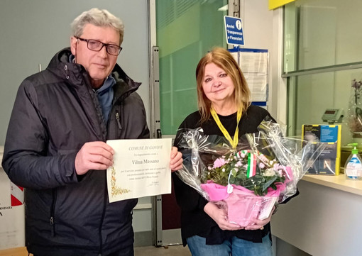 Il sindaco Giampiero Novara con Vilma Massano