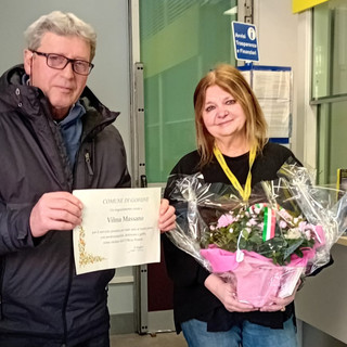 Il sindaco Giampiero Novara con Vilma Massano