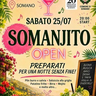 Musica, cibo e divertimento a Somano: sabato 25 luglio la serata "Somanjito Open"