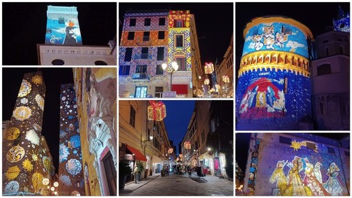 Ad Albenga si è acceso il Natale con le magiche proiezioni architetturali [FOTO e VIDEO]