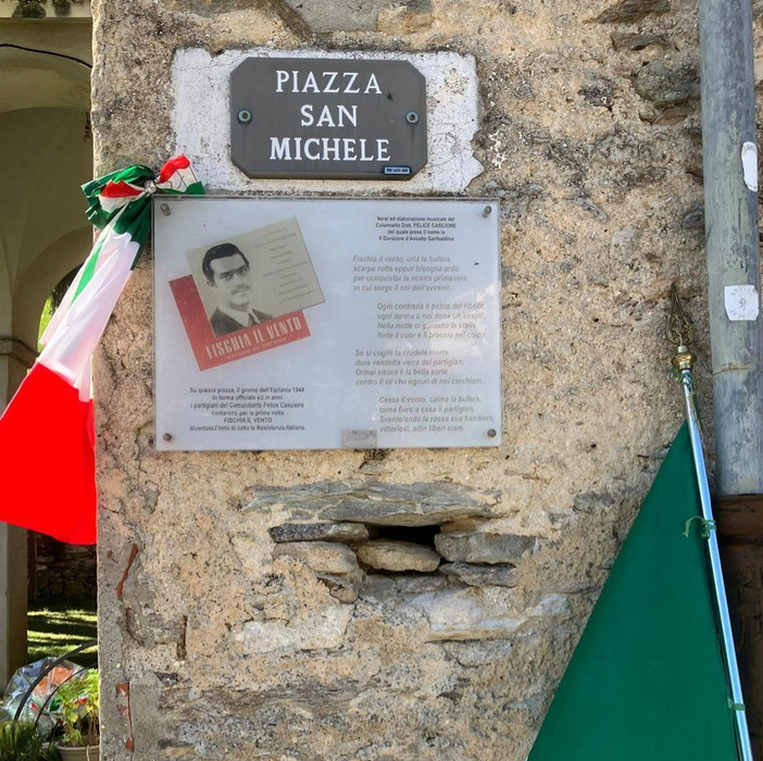 La targa inaugurata lo scorso agosto per il 60ª edizione del Raduno Interregionale Partigiano