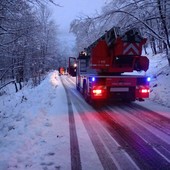L'intervento dei vigili del fuoco a Peveragno