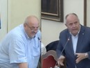 L'assessore Fantino e il consigliere Boselli durante il dibattito L'assessore Fantino e il consigliere Boselli durante il dibattito