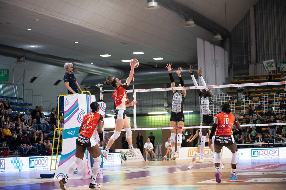 Masa Pucelj, premiata MVP del match, in azione contro le Tigri