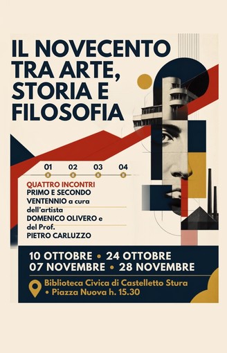 Il Novecento fra arte, storia e filosofia": nuovo ciclo d'incontri alla Biblioteca di Castelletto Stura Il Novecento fra arte, storia e filosofia": nuovo ciclo d'incontri alla Biblioteca di Castelletto Stura