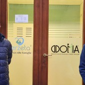 Beppe Bernardi e Luca Tagliavia davanti all'ufficio &quot;Terzetà&quot;