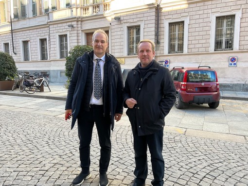 Il cavalier Bertone con il sindaco di Gaiola Paolo Bottero