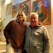 L'artista Brunetta Ellena con il sindaco Mario MIna L'artista Brunetta Ellena con il sindaco Mario MIna