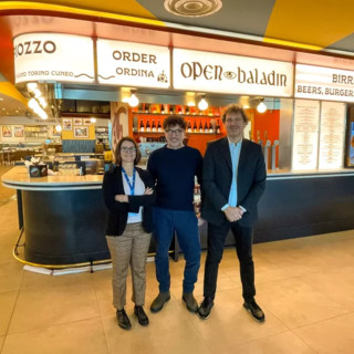 Francesca Soncini, Direttrice Commerciale Extra-Aviation di Torino Airport; Teo Musso, fondatore di Baladin; Andrea Andorno, Amministratore Delegato di Torino Airport