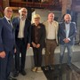 Il professor Unia, il presidente Robaldo, la dirigente Garello, il consigliere Baldi e il sindaco Beccaria durante il sopralluogo all’Alberghiero di Barge Il professor Unia, il presidente Robaldo, la dirigente Garello, il consigliere Baldi e il sindaco Beccaria durante il sopralluogo all’Alberghiero di Barge