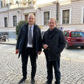 Il cavalier Bertone con il sindaco di Gaiola Paolo Bottero