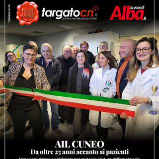 Nella foto il taglio del nastro del nuovo Isolatore donato alla Farmacia dell’Ospedale "Santa Croce" di Cuneo