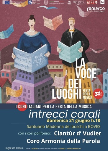 Il coro di Valdieri "Ciantùr e il coro di Robilante al Concerto per la Festa Europea della Musica Il coro di Valdieri "Ciantùr e il coro di Robilante al Concerto per la Festa Europea della Musica