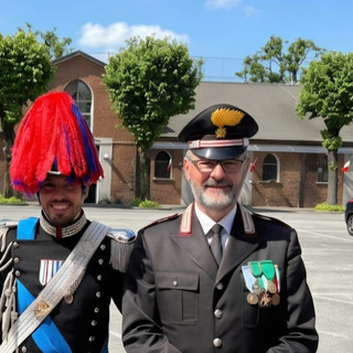 Da sinistra il capitano Giuseppe Santoro e il luogotenente carica speciale Claudio Grosso