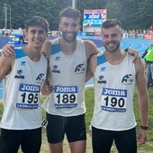 Cerrato, Mellano, Demichelis. Foto Atletica Fossano, sito Fidal Piemonte