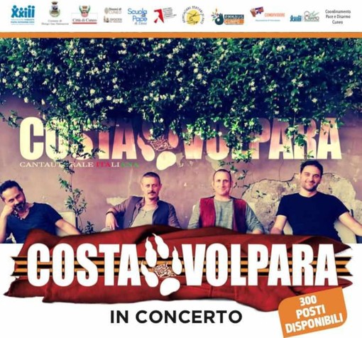 Questa sera a Cuneo il concerto dei Costa Volpara