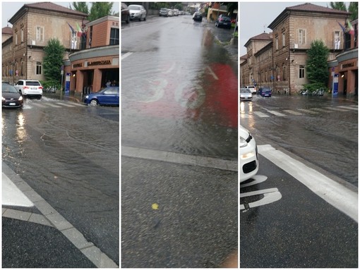 &quot;Quando piove si allaga la strada all'ingresso dell'ospedale di Savigliano&quot;