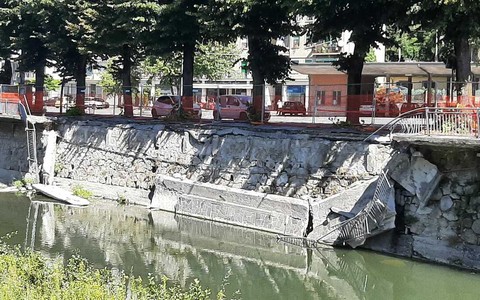 La zona interessata dal crollo