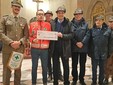 Saluzzo, consegna della donazione alla Croce Verde da parte degli Alpini Ana Monviso