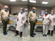 Saluzzo, donazione del letto per la terapia intensiva dell'ospedale. Nella foto il presidente Rotary Saluzzo Luigi Musacchio, il dottor Launaro e l'infermiera Maria  Grazia