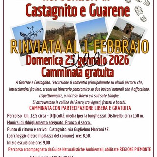 Meteo incerto: rinviata la camminata da Castagnito a Guarene proposta da Naturaltrek