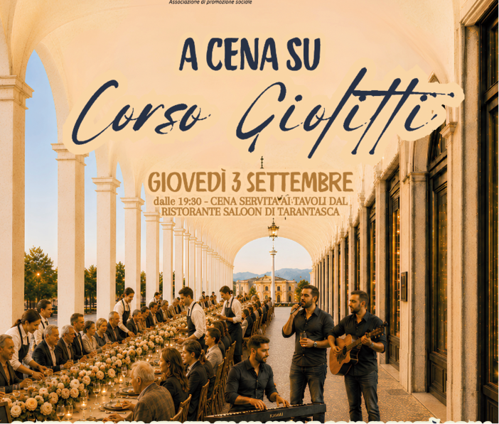 Cuneo, aperte le prenotazioni per la "Cena su corso Giolitti" del 3 settembre Cuneo, aperte le prenotazioni per la "Cena su corso Giolitti" del 3 settembre