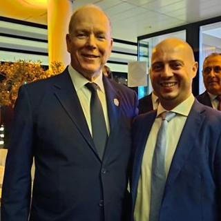 Il principe Alberto di Monaco e il sindaco di Ceva Fabio Mottinelli