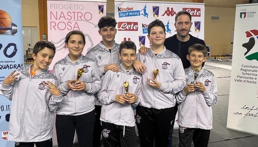 Atleti della Cuneo Scherma Academy sul podio al campionato regionale under 14 di fioretto