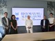 Il presidente e il direttore ACA, Viglione e Pace, il presidente dell’Associazione Ristoratori &amp; Albergatori Albesi Camia e la responsabile Marketing  Bergadano e Ferrero, Sales &amp; Project Manager di Langhe Experience