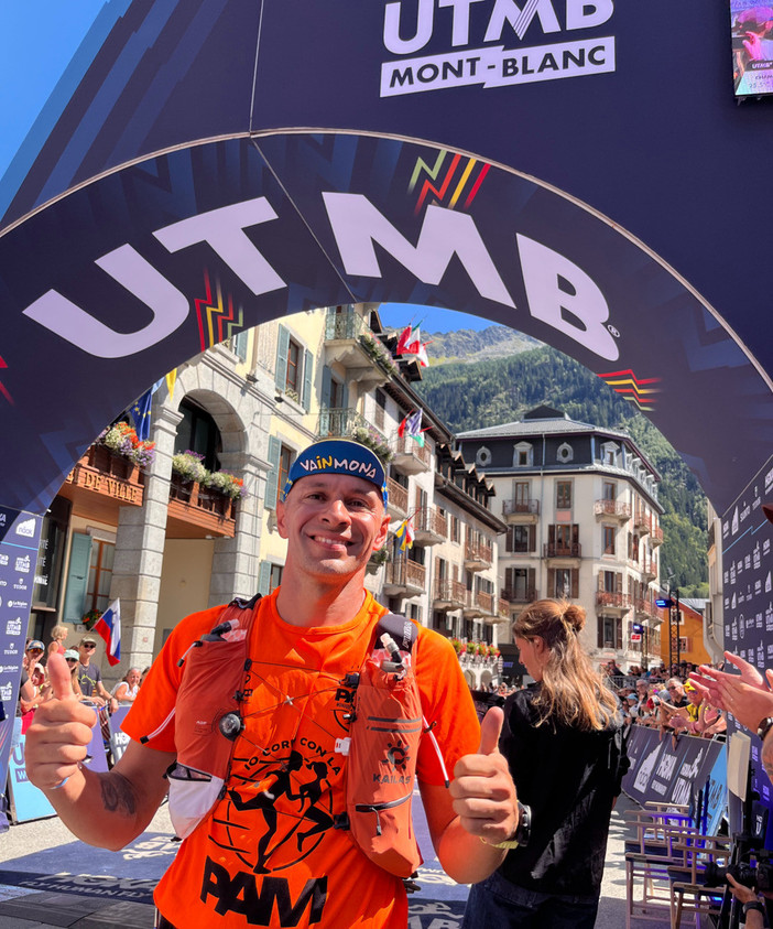 Daniele Faccia finisher dell'Ultra-Trail du Mont-Blanc
