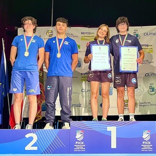 Da sinistra: Bottasso e Brunori Campioni Italiani junior C2 misto Da sinistra: Bottasso e Brunori Campioni Italiani junior C2 misto