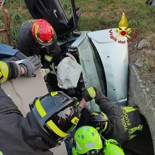 I soccorsi dopo l'incidente in via Gerbola