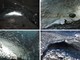 Grotte di ghiaccio nella parte sepolta del ghiacciaio di Peirabroc, Alpi Marittime, CN