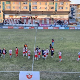 L'esultanza cuneese al termine del match d'andata